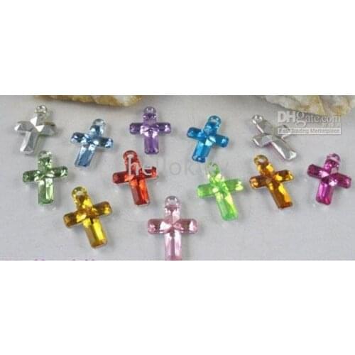 600PCS Mixed colour cross Acrylic charms 21X14mm M1772