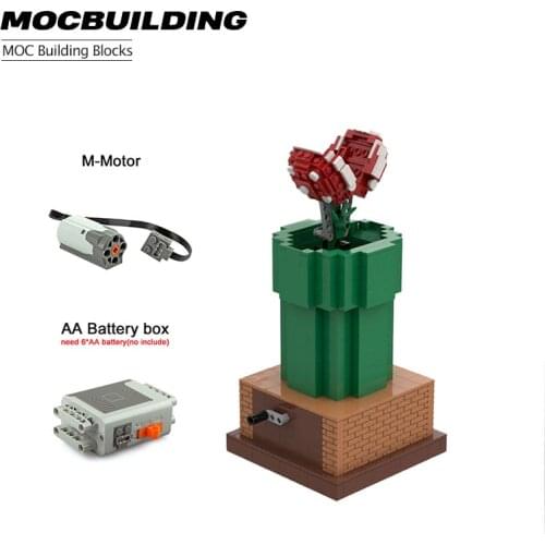 701PCS MOC Building Blocks Classic Nostalgia Games Super Mario Man-eater Flower Assembly Technology Brick Childrens Toys Gifts