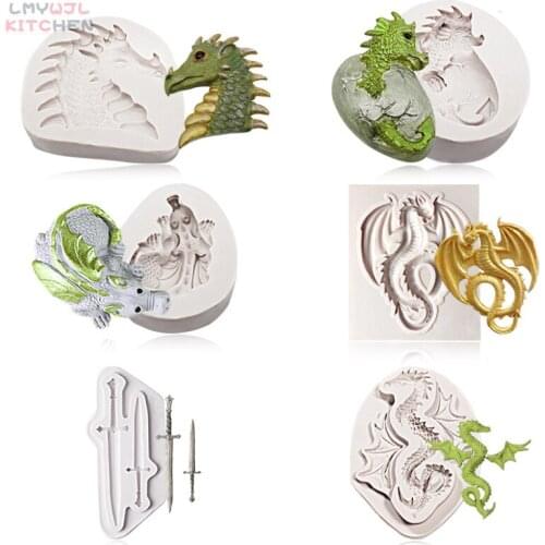8 Models/dinosaur Cake Decoration Mold DIY Chocolate Fudge Cake Silicone Mold Baking Accessories Handicraft Epoxy Resin Mold