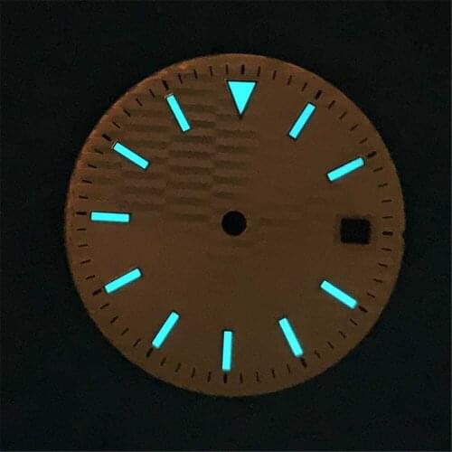 28.5mm Watch Dial Blue Green Luminous Dial Spare Parts for 8215 ETA2824/2836 Movement
