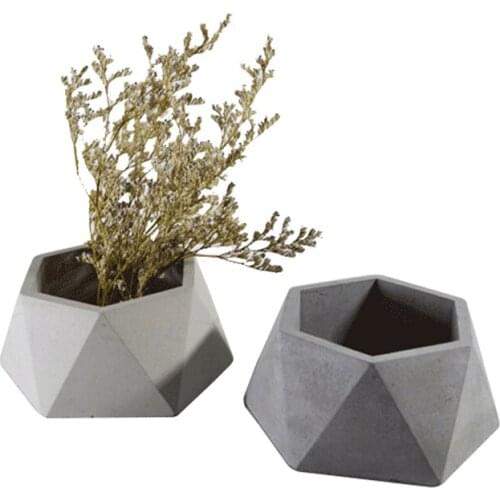 Concrete Silicone Mold Handmade Geometry Planter Cement Mould for Garden Bonsai Decoration Forms
