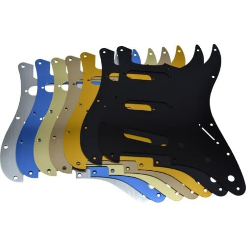 KAISH 11 Hole Metal Aluminum Anodized Modern Style ST Strat SSS Pickguard Scratch Plate Fits American/Mexican Fender Strat