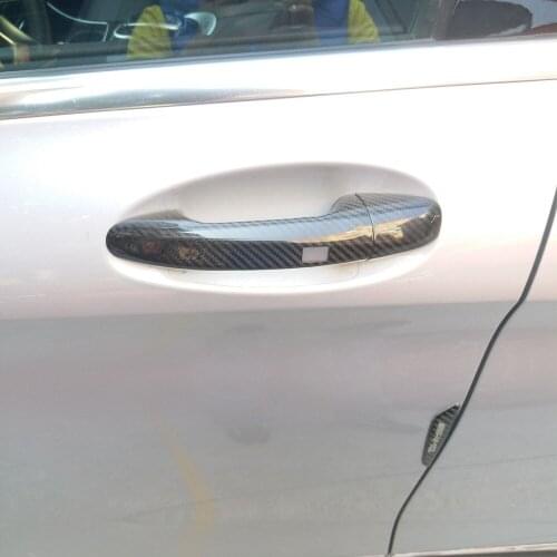 For Mercedes Benz E Class Coupe W213 E200 E250 E300 E350 E45 E63 LHD Carbon Fiber Door Handle Cover Car styling 2017 2018