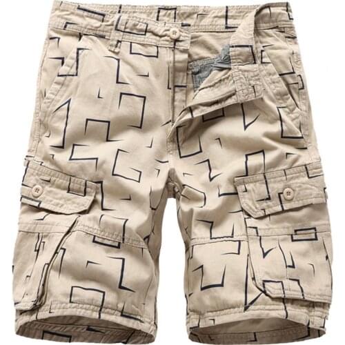 Summer Fashion All-matched Multi-pockets Printing Zipper Shorts Men Pants
