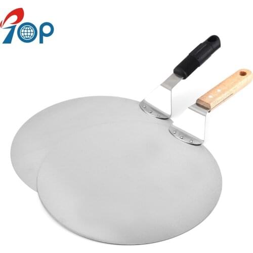 12-inch 30.5cm Diameter Large Round Stainless Steel Pizza Shovel Cake Pizza Lifter Transfer Baking Tool