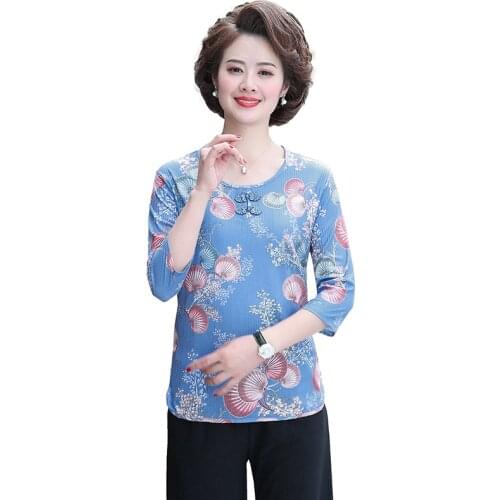 Fashion Flower Printed T Shirt Women 5XL 2021 Spring Tshirt Slim Half Sleeve Tops O-Neck Graphic Tees Basic Tee Shirt Femme