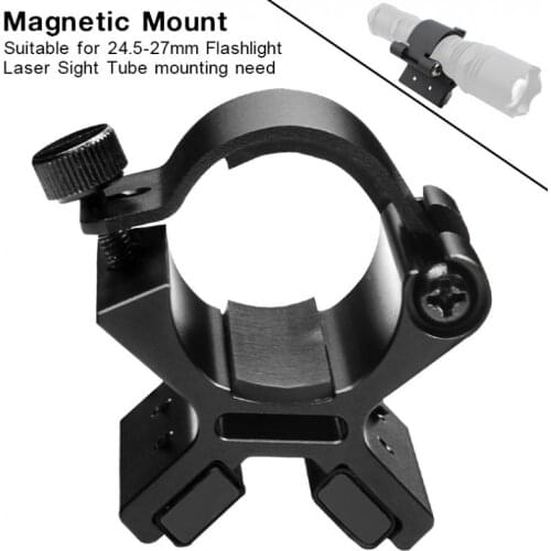 MX01 Magnetic Mounting Bracket LED Flashlight Mount Bracket + Dual Magnets for 24-27mm Flashlight Dim Range Assembly Flashlight