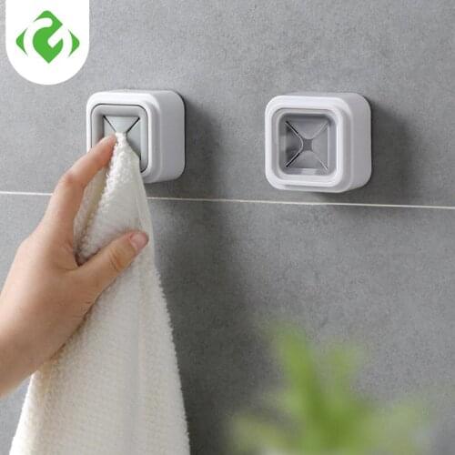 Wash Cloth Clip Towel Plug Holder Punch Free Self-adhesive hook Wall Mount bathroom Towel Holder kitchen accessories organizer