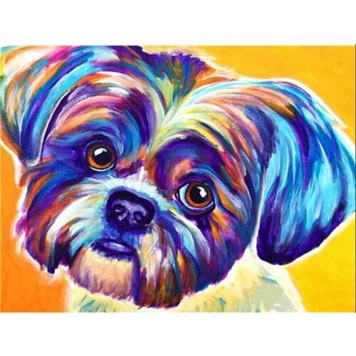 New Arrival Diamond Painting Colorful Dog Full Drill Sale 5D DIY Embroidery Cross Stitch Kit Animal Handicraft Home Decoration