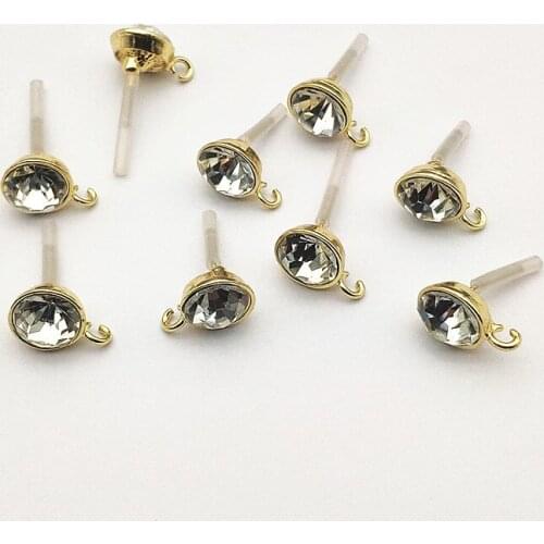New arrival! 16x12mm 100pcs Rhinestone Round Ear Stud for Earrings DIY making parts,Jewelry Accessories Findings & Components