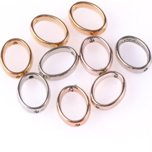 Two Hole Flat Oval Hoops CCB Beads for Jewelry Making Connectors DIY Bracelet Necklace Accessroies 12x15mm Closed Rings 50pcs
