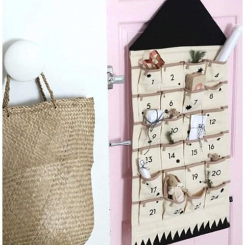 1pc Nordic Style Digital Multi-pocket Hanging Bag Wall-mounted Sundries Cosmetics Storage Space Saving Living Room Home Decor