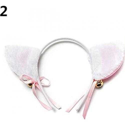 50% Hot Sales Cartoon Cat2 Fox Ears Headband with Bell Bow for Anime Cosplay Party Costume