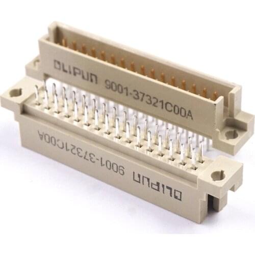 5pcs DIN 41612 Connector Dual Row 32 Positions Plug Header Male Pins Vertical Through Hole PCB 2x16 32 Pin 2.54 mm pitch