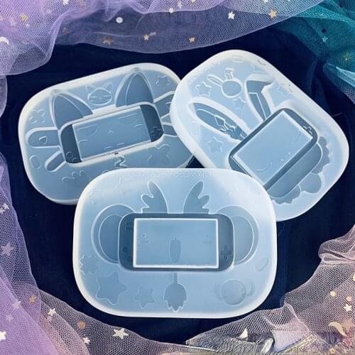 Newest Rabbit Game Machine Shaker Molds Cat Bunny Phone Shaped Keychain Shaker Silicone Mold Diy Resin Craft Tools