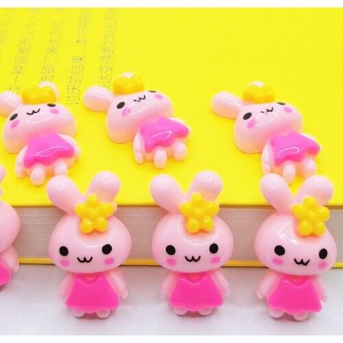 20Pcs/Pack Kawaii Cute Mixed Mini Rabbit Flat Back Resin Cabochons Scrapbooking DIY Jewelry Craft Decoration Accessorie
