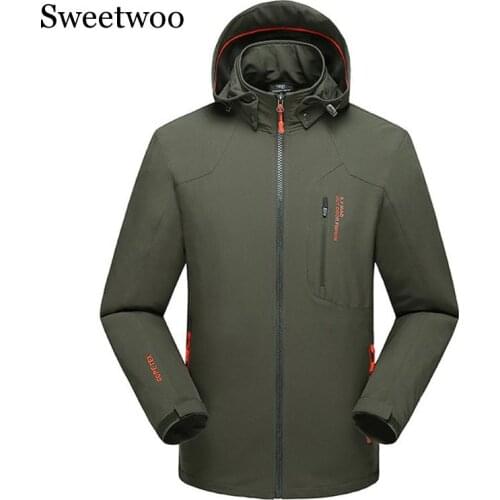 Mountaineering Fishing Outdoor Sports Assault Jackets Men Big Plus Size Clothing Coat Mens Hooded Windbreakers Breathable Jacket