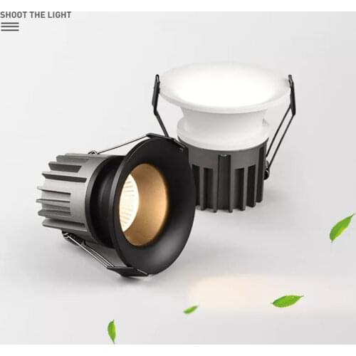 LED Dimmable Cob Spotlight Ceiling Light AC85-265V 7W10W 12W 15w Aluminum Round Recessed Downlight
