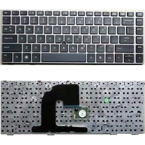 US For HP EliteBook 8470B 8470P 8470 8460 8460p 8460w ProBook 6460 6460b 6470 with silver frame/black laptop Keyboard