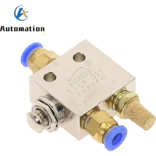 TAC2-31P Air Pneumatic 1/8" 2 Position 3 Way Reset Push Button Switch Mechanical Valve