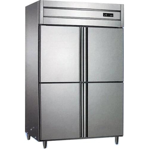 4 Door 2 temperature 2~8 -12~-18 Vertical Cold Freezer Refrigerator Kitchen Cabinet Showcases Stainless Steel Freezer