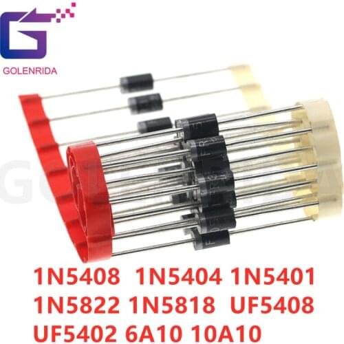 20PCS Rectifier Diode 1N5408 1N5404 1N5401 1N5822 1N5818 UF5408 UF5402 6A10 10A10 DO-27