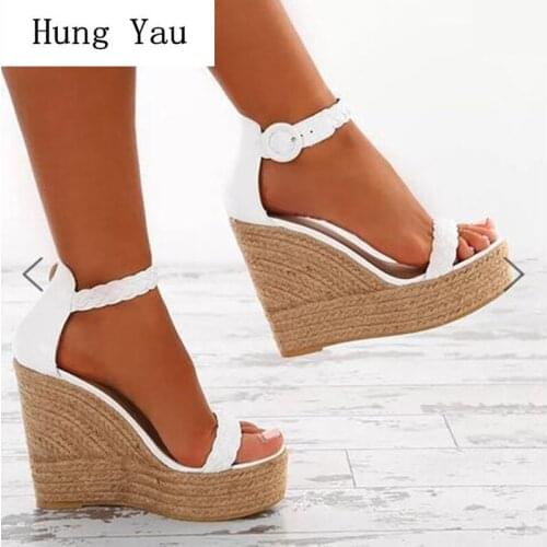 Women Sandals Summer Shoes Fashion Wedges High Heels Peep Toe Female Gladiator Platform Breathable Lady Casual Plus Size 35-43