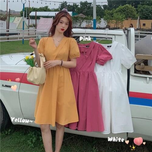 Dress for Women Split Temperament Short-sleeved Dress Women Summer New Style Womens Skirts Were Thin and Wild Short Skirts