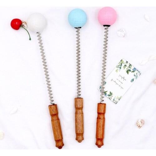 Hand-held Multi-purpose Knee Massager Stick Golf Massage Hammer Massager for Body Wooden Handle Massage Ball 1Pcs