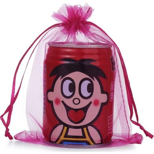 13x18cm Rose Red Organza Jewelry Gift Bags Small Packaging Bags Pouches For Wedding Custom Logo Printed 100pcs/lot Wholesale