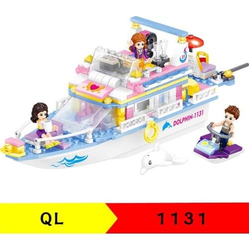 349Pcs QL1131 Building Blocks Chloes Luxury Yacht Girl Series Childrens Educational Small Particle Assembled Toy Gifts