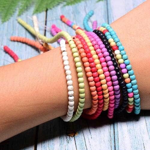 4mm Round Loose Beads Stone powder synthetic stone for Jewelry bracelets Necklace making DIY Dropshipping