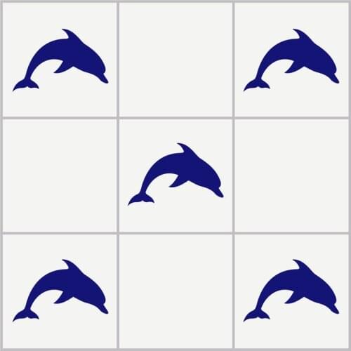 5pcs,10pcs,15pcs DOLPHIN Tile Stickers Bathroom Nautical Vinyl Wall Art Car Decal Transfer