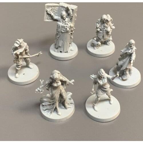 6 PCS Female Surviors Zombies Board Game Miniatures Role Playing Figure TRPG Toy