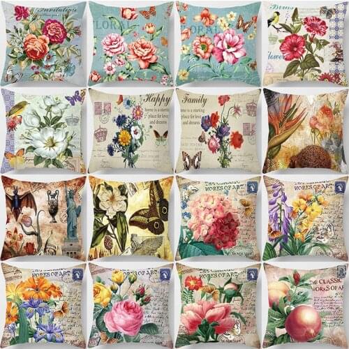 US europe vintage architecture big variegated butterfly pillow cases short plush high quality square thick pillow case covers