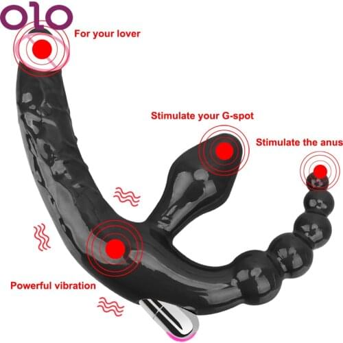 OLO Anal Beads Sex Toys for Men Women Strapless Dildo Vibrators Prostate Massager Anal Plug Vibrator Double-heads Vibrator