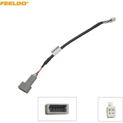 FEELDO Car Audio Input Media Data Wire Original Plug 4Pin Car AUX Adapter For Peugeot AUX Cable Adapter #HQ7050