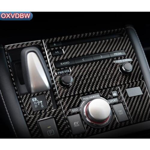 Carbon Fiber Car Interior AC CD Gear Shift Panel Decor Frame Sticker For LEXUS CT200h F-SPORT LHD RHD accessories styling
