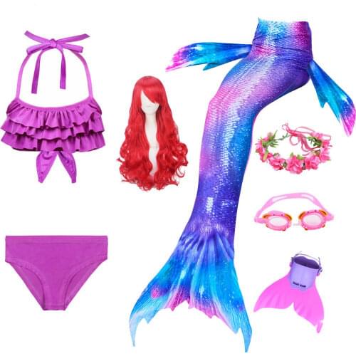 Christmas Children Swimsuit Bikini Flipper Mermaid Tails Shorts top for Swimming Mermaid tail monofin Girls Costumes Swimming