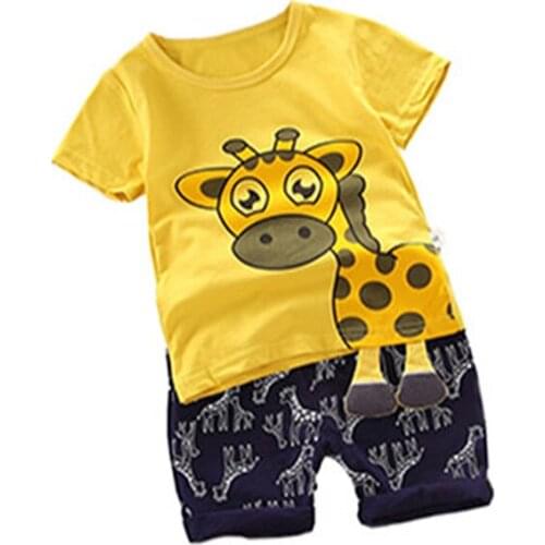 Baby Boys Girl Short-sleeved T Shirt +short Pant Popular Boy Tide Cotton Children Summer Clothes New Solid Color Suits 0-4 Ages