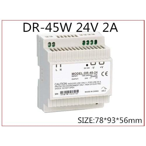 DR-45-24 Din Rail Switching power supply 45W 24VDC 2A Output Free Shipping