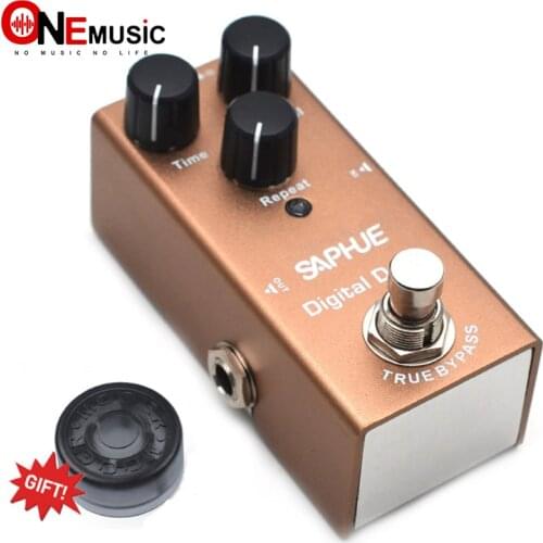 SAPHUE Electric Guitar Digital Delay Pedal Time/Level/Repeat Knob Effect Pedal Mini Single Type DC 9V True Bypass