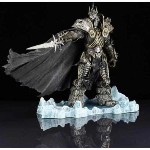 22CM Toy DC7 WOW Fall Of The Lich King Arthas MENETHIL PVC Anime Action Figure Model With Base F child Birthday Gifts Collection