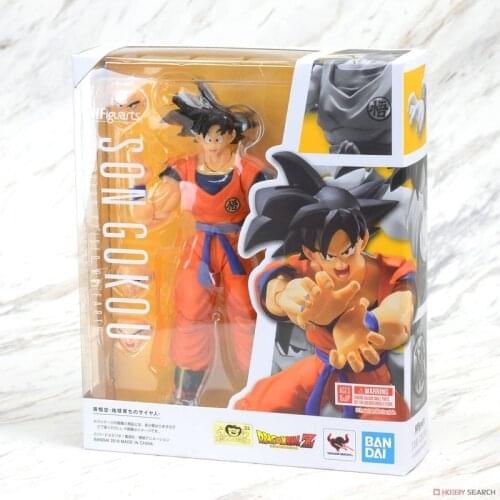 Bandai Dragon Anime Figure SHF Earth Grows Saiyan Son Goku Movable Genuine Model Collection Decoration Peripheral Children Toys