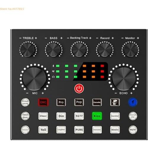 K1AB Gaming Living Singing Recording for Live Broadcast Network Mixing External Sound Card Mixer Interface