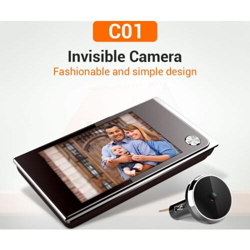 Unique C01 3.5 inch Digital LCD 120 Degree Peephole Viewer photo visual monitoring electronic cat eye camera doorbell camera