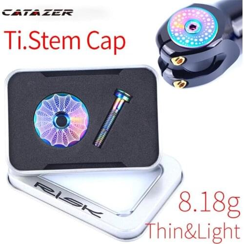 Catazer Titanium Alloy Bicycle Headset Cap Bike Headset Stem Bolt Headset Screw For MTB BMX Fixed Gear/Folding Bike Stem Top Cap