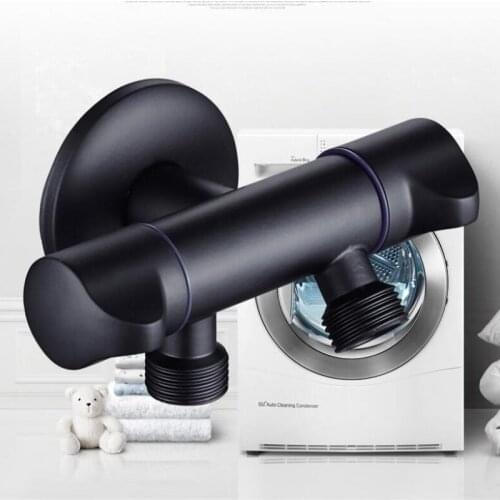 Baking black finished double use angle valve washing machine brass 1/2 inch bib cock faucet outdoor faucet
