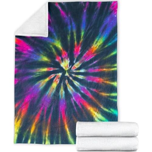Colorful Neon Tie Dye Fleece blanket 3d printed Wearable Blanket Adults/kids Fleece Blanket Sherpa Blanket 02