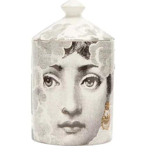 Lady Face Dark Cloud Face Candle Holder Candelabra Home Decoration Exquisite Ceramic Jar Cup Arranging Flower Pots Decor